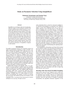 Study on Parameter Selection Using SampleBoost Mohamed Abouelenien and Xiaohui Yuan