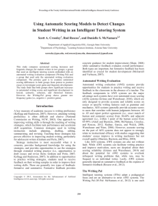 Using Automatic Scoring Models to Detect Changes Scott A. Crossley