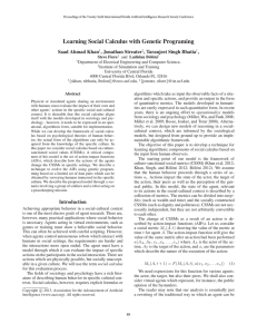 Learning Social Calculus with Genetic Programing Saad Ahmad Khan , Jonathan Streater