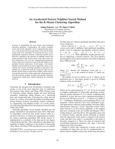 An Accelerated Nearest Neighbor Search Method for the K-Means Clustering Algorithm
