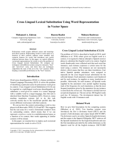 Cross Lingual Lexical Substitution Using Word Representation in Vector Space