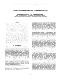 Multiple Iterated Belief Revision Without Independence Gabriele Kern-Isberner and Daniela Huvermann