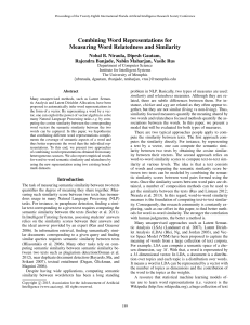 Combining Word Representations for Measuring Word Relatedness and Similarity