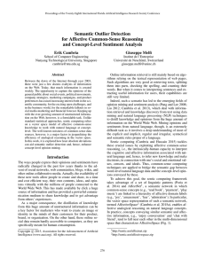 Semantic Outlier Detection for Affective Common-Sense Reasoning and Concept-Level Sentiment Analysis Erik Cambria