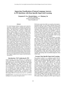 Improving Classification of Natural Language Answers