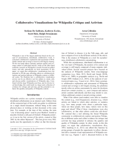 Collaborative Visualizations for Wikipedia Critique and Activism Arzu Çöltekin