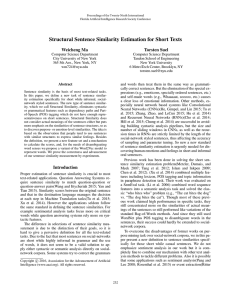 Structural Sentence Similarity Estimation for Short Texts Weicheng Ma Torsten Suel