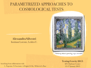 PARAMETRIZED APPROACHES TO COSMOLOGICAL TESTS Alessandra Silvestri Instituut Lorentz, Leiden U.