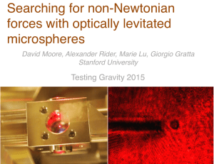 Searching for non-Newtonian forces with optically levitated microspheres! Testing Gravity 2015!