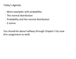 Today’s Agenda:  - More examples with probability - The normal distribution
