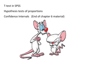 T-test in SPSS Hypothesis tests of proportions