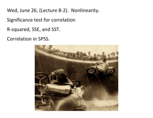 Wed, June 26, (Lecture 8-2).  Nonlinearity. Significance test for correlation
