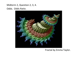 Midterm 2, Question 2, 3, 4. Odds.  Odds Ratio.