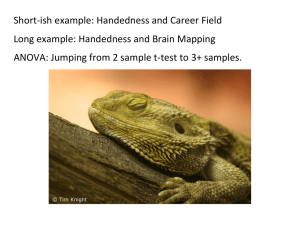 Short-ish example: Handedness and Career Field