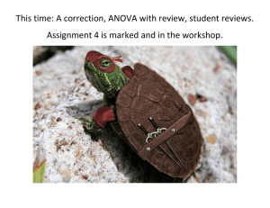 This time: A correction, ANOVA with review, student reviews.