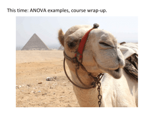 This time: ANOVA examples, course wrap-up.