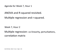 ANOVA and R-squared revisited. Multiple regression and r-squared. Multiple regression: correlation matrix