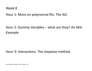 Week 8 Hour 1: More on polynomial fits. The AIC Example