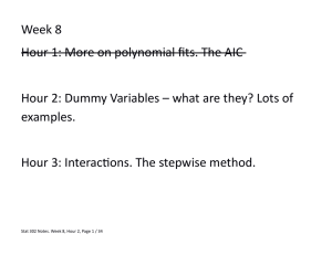 Week 8 Hour 1: More on polynomial fits. The AIC examples.