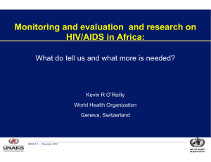 Monitoring and evaluation  and research on HIV/AIDS in Africa:
