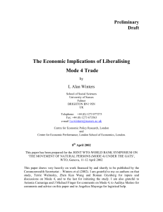 The Economic Implications of Liberalising Mode 4 Trade Preliminary Draft