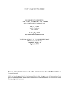 NBER WORKING PAPER SERIES GONE BUT NOT FORGOTTEN: LABOR FLOWS, KNOWLEDGE SPILLOVERS,