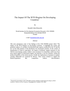 The Impact Of The WTO Regime On Developing Countries