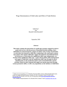 Wage Determination of Child Labor and Effect of Trade Reform