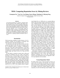 TRM: Computing Reputation Score by Mining Reviews