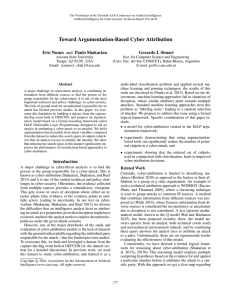 Toward Argumentation-Based Cyber Attribution Eric Nunes and Paulo Shakarian Gerardo I. Simari