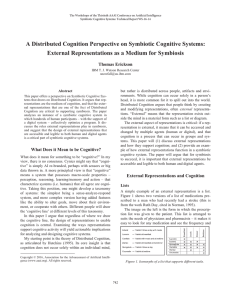 A Distributed Cognition Perspective on Symbiotic Cognitive Systems: