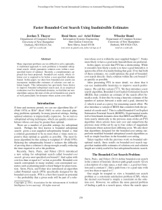 Faster Bounded-Cost Search Using Inadmissible Estimates Jordan T. Thayer Wheeler Ruml