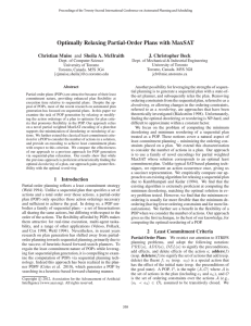 Optimally Relaxing Partial-Order Plans with MaxSAT J. Christopher Beck