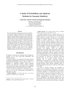 A Study of Probabilistic and Algebraic Methods for Semantic Similarity