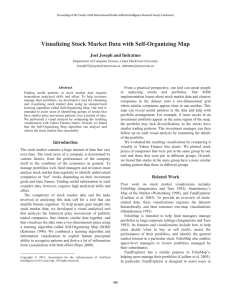Visualizing Stock Market Data with Self-Organizing Map Joel Joseph and Indratmo