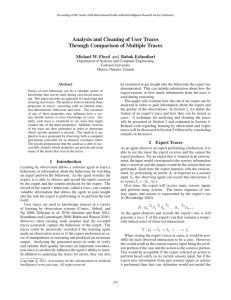 Analysis and Cleaning of User Traces Through Comparison of Multiple Traces