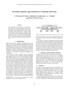 Revisiting Linguistic Approximation for Computing with Words Department of Computer Science