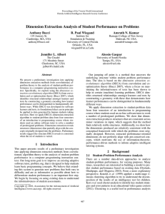 Dimension Extraction Analysis of Student Performance on Problems Anthony Bucci