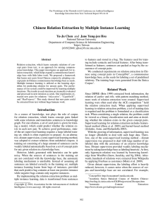 Chinese Relation Extraction by Multiple Instance Learning