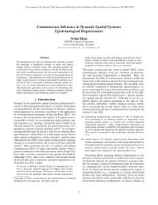 Commonsense Inference in Dynamic Spatial Systems: Epistemological Requirements Mehul Bhatt