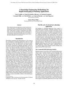 A Knowledge Engineering Methodology for Rapid Prototyping of Planning Applications application