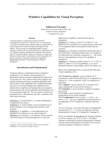 Primitive Capabilities for Visual Perception Sudharsan R Iyengar