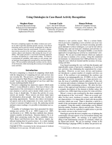Using Ontologies in Case-Based Activity Recognition Stephen Knox Lorcan Coyle Simon Dobson