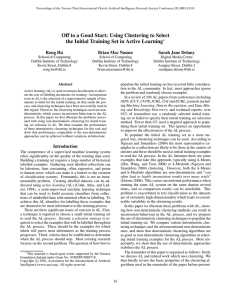 Off to a Good Start: Using Clustering to Select Rong Hu