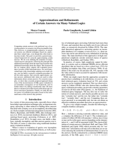 Approximations and Reﬁnements of Certain Answers via Many-Valued Logics Marco Console