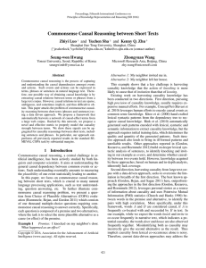 Commonsense Causal Reasoning between Short Texts Zhiyi Luo and Yuchen Sha