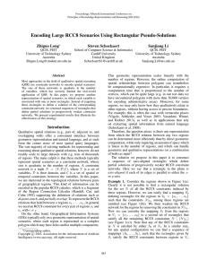 Encoding Large RCC8 Scenarios Using Rectangular Pseudo-Solutions Zhiguo Long Steven Schockaert Sanjiang Li