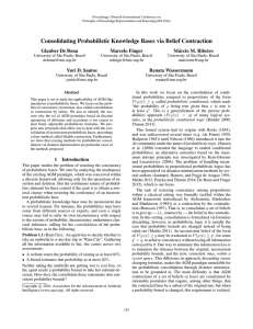 Consolidating Probabilistic Knowledge Bases via Belief Contraction Glauber De Bona Marcelo Finger