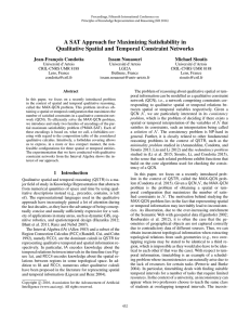 A SAT Approach for Maximizing Satisﬁability in Jean-Franc¸ois Condotta Issam Nouaouri