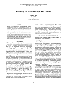 Satisfiability and Model Counting in Open Universes Vaishak Belle